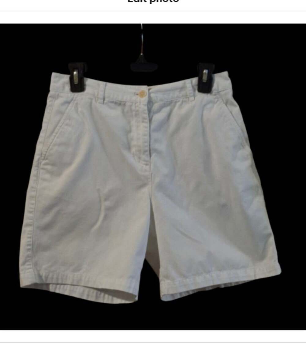 Lauren Ralph Lauren Chino Shorts Womens 6 White Twill Stretch Cotton Preppy